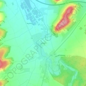 Mapa topográfico La Forge, altitud, relieve