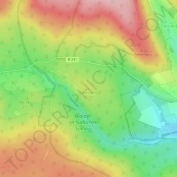 Mapa topográfico Papenberg, altitud, relieve