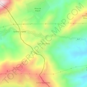 Mapa topográfico San Andrés, altitud, relieve
