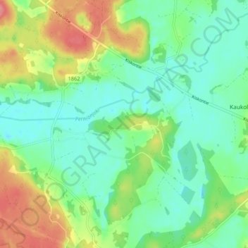 Mapa topográfico Kaivonpyöli, altitud, relieve