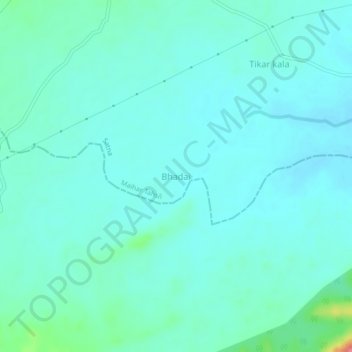 Mapa topográfico Bhadai, altitud, relieve