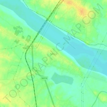 Mapa topográfico Mejia, altitud, relieve