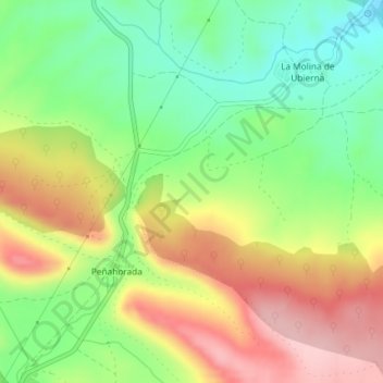 Mapa topográfico Loma, altitud, relieve