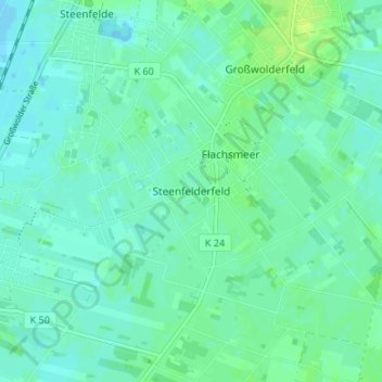 Mapa topográfico Steenfelderfeld, altitud, relieve