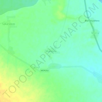 Mapa topográfico Mandara, altitud, relieve