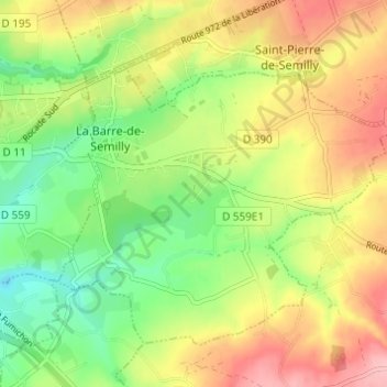 Mapa topográfico Le Jardin, altitud, relieve