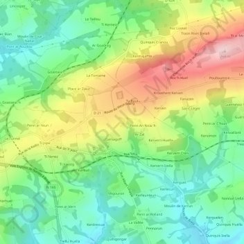 Mapa topográfico Garsven, altitud, relieve