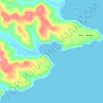 Mapa topográfico Aleutka Bay, altitud, relieve