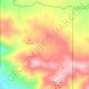 Mapa topográfico Chloride City, altitud, relieve