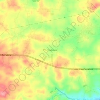 Mapa topográfico Pardasuka, altitud, relieve