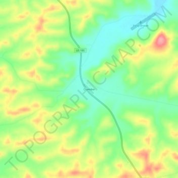 Mapa topográfico Chamber, altitud, relieve
