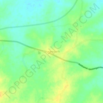 Mapa topográfico Dharamgarh, altitud, relieve
