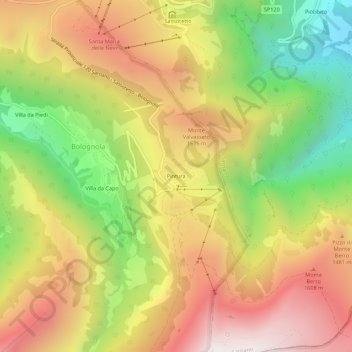 Mapa topográfico Pintura, altitud, relieve