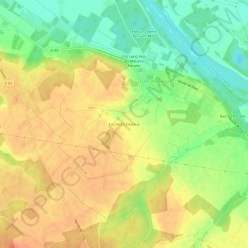 Mapa topográfico Les Petits Oiseaux, altitud, relieve