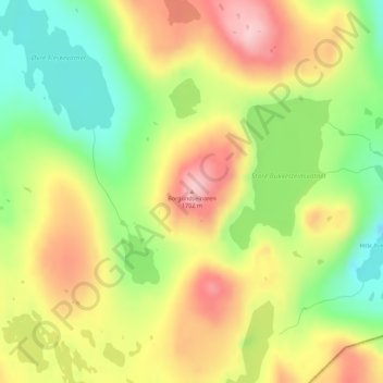 Mapa topográfico Borgundseinaren, altitud, relieve