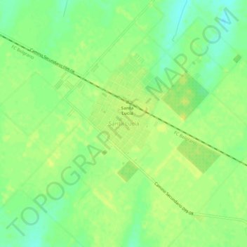Mapa topográfico Santa Lucía, altitud, relieve