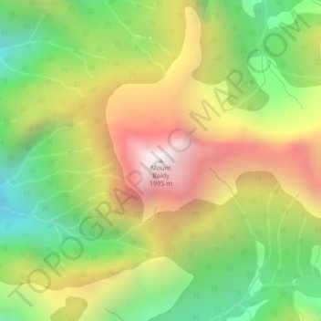 Mapa topográfico Mount Baldy, altitud, relieve