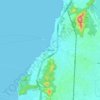 Mapa topográfico Si Racha, altitud, relieve