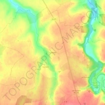 Mapa topográfico La Roche, altitud, relieve