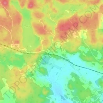Mapa topográfico Trädbollstad, altitud, relieve