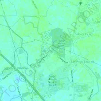 Mapa topográfico San Pablo Pulo, altitud, relieve