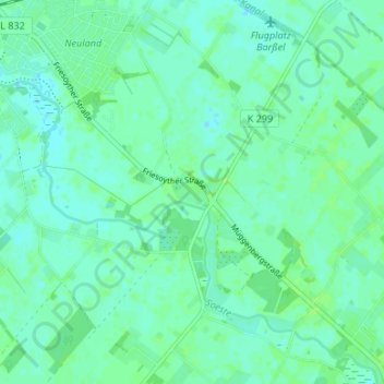 Mapa topográfico Lohe, altitud, relieve