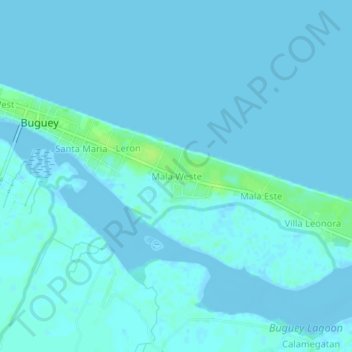 Mapa topográfico Mala Weste, altitud, relieve
