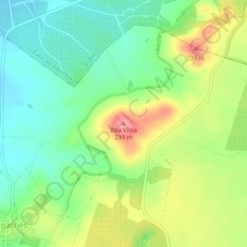 Mapa topográfico Boa Vista, altitud, relieve