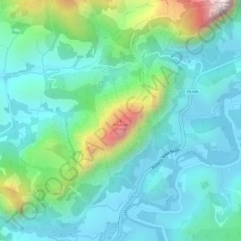 Mapa topográfico Pedra do Pontal, altitud, relieve