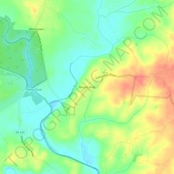 Mapa topográfico Mount Holly, altitud, relieve