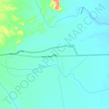 Mapa topográfico Dhadar, altitud, relieve