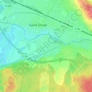 Mapa topográfico Les Ajots, altitud, relieve