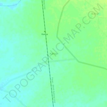 Mapa topográfico Kansa, altitud, relieve