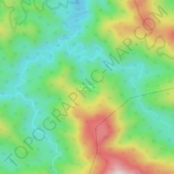 Mapa topográfico Maibua I, altitud, relieve