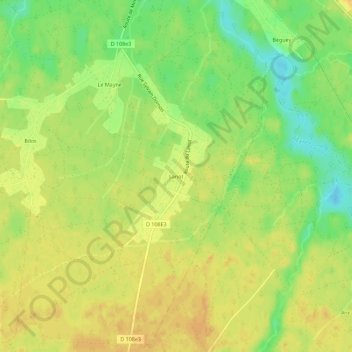 Mapa topográfico Lanot, altitud, relieve