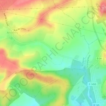 Mapa topográfico La Forêt, altitud, relieve
