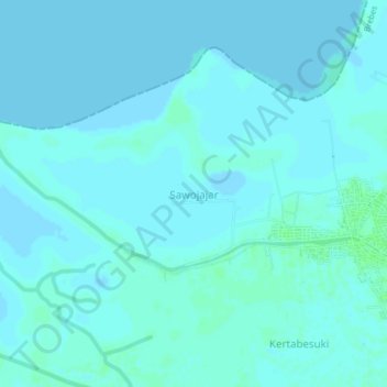 Mapa topográfico Sawojajar, altitud, relieve