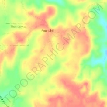 Mapa topográfico Homer A Crow Dam, altitud, relieve