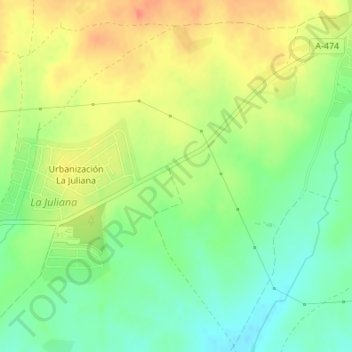 Mapa topográfico Cubetas, altitud, relieve