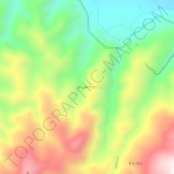 Mapa topográfico Makmur, altitud, relieve