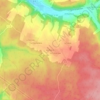 Mapa topográfico Les Thiarris, altitud, relieve