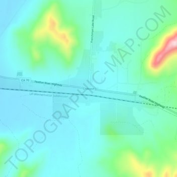 Mapa topográfico Chilcoot, altitud, relieve