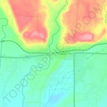 Mapa topográfico Chalsa, altitud, relieve