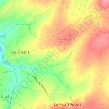 Mapa topográfico La Paumerie, altitud, relieve