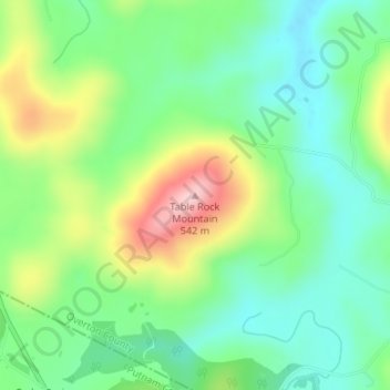 Mapa topográfico Table Rock Mountain, altitud, relieve