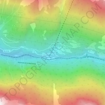 Mapa topográfico Francoz, altitud, relieve