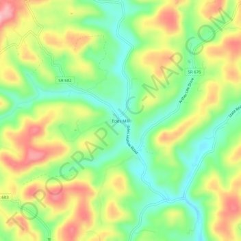 Mapa topográfico Edds Mill, altitud, relieve