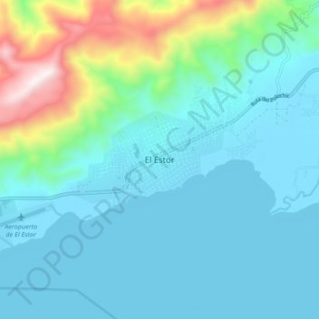 Mapa topográfico El Estor, altitud, relieve