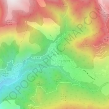 Mapa topográfico La Bolline, altitud, relieve