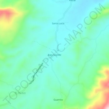 Mapa topográfico Bajo Grande, altitud, relieve